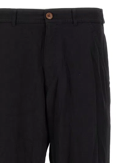 Comme Des Garçons Front Pleated Trousers With Back And Side Pockets In Black