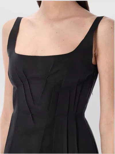 Marni Bonded Popeline Mini Dress In Black