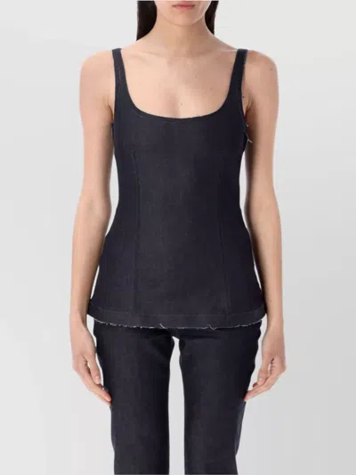 Marni Denim Corset Top In Animal Print