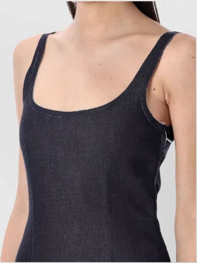 Marni Denim Corset Top In Animal Print