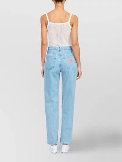 Mm6 Maison Margiela Mm6 By Maison Margiela "destroyed" Straight Jeans In Blue