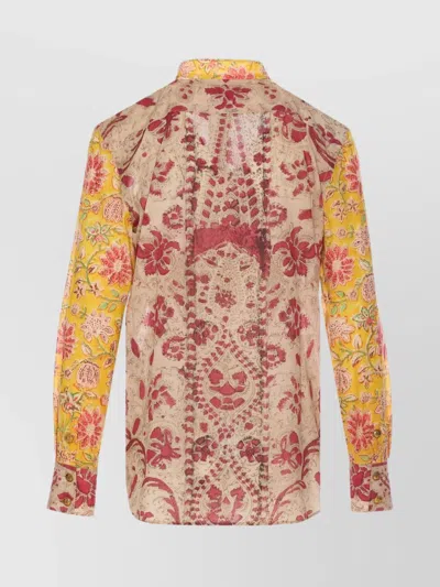 Valentino Crewneck Floral Pattern Collared Neck In Multi