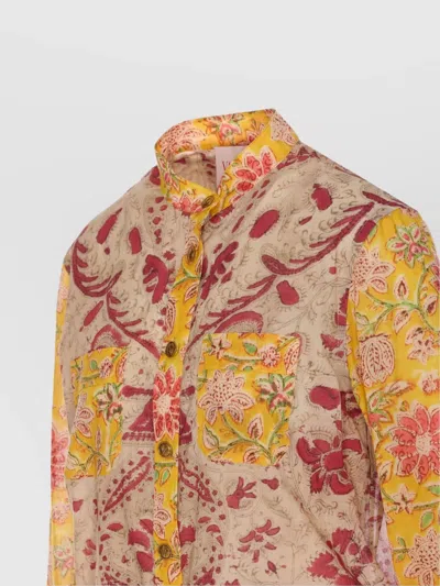 Valentino Crewneck Floral Pattern Collared Neck In Multi