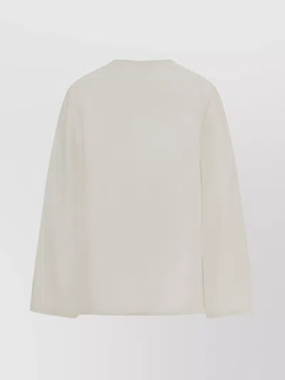 Courrèges Twist Cotton Piqué Cropped Polo In White