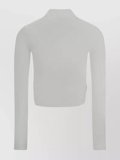 Courrèges Twist Cotton Piqué Cropped Polo In White