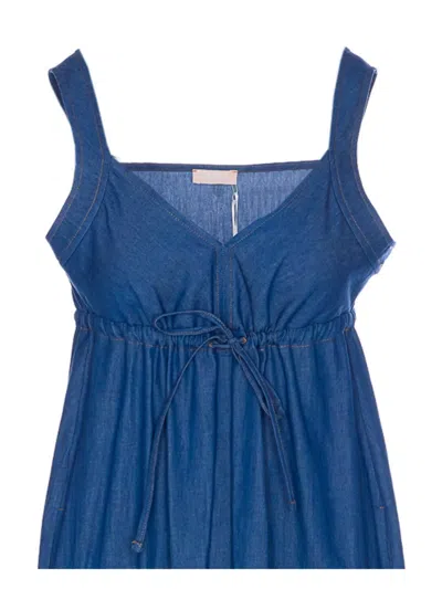 Liu •jo Denim Dress With Adjustable Waist Tie