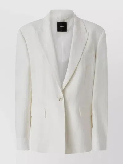 Pinko Tailored White Blazer With Single Button Closure