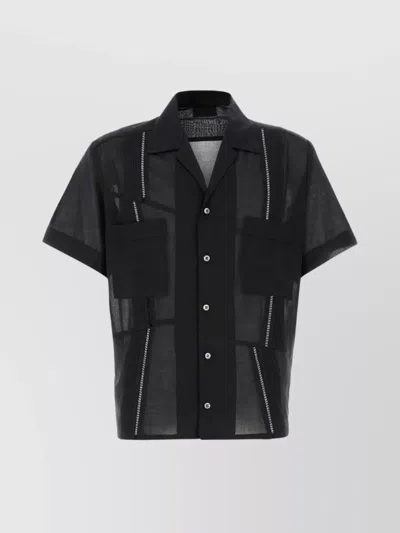 Magliano Cotton Shirt With Patch Pockets And Sheer Fabric