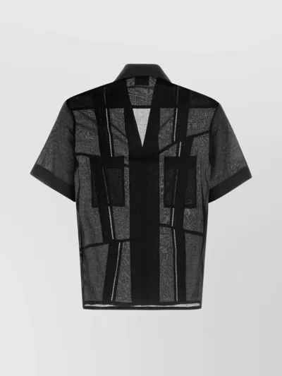 Magliano Cotton Shirt With Patch Pockets And Sheer Fabric