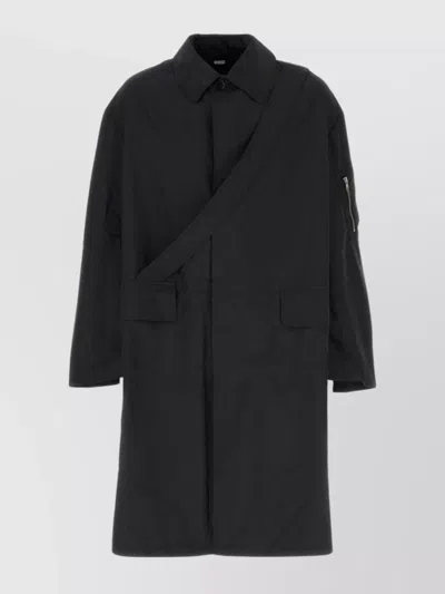 Random Identities Collared Long Length Coat With Front Pockets