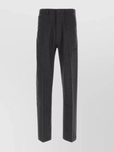 Random Identities Pantalone In Flanella Grigio Scuro Uomo