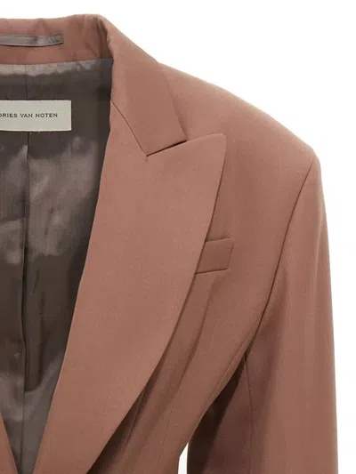 Dries Van Noten 'bohana' Blazer Single-breasted Back Vent In Brown