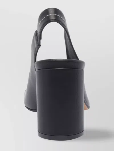 Mm6 Maison Margiela Mm6 By Maison Margiela Open-toe Slingback Sandals With Chunky Heel In Black
