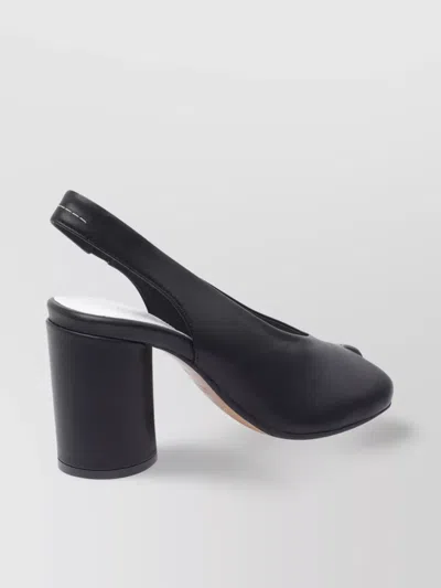 Mm6 Maison Margiela Mm6 By Maison Margiela Open-toe Slingback Sandals With Chunky Heel In Black