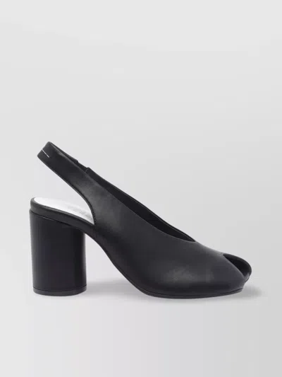 Mm6 Maison Margiela Mm6 By Maison Margiela Open-toe Slingback Sandals With Chunky Heel In Black