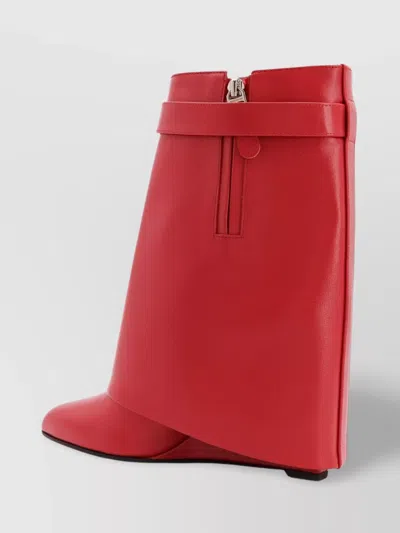 Givenchy Shark Lock Buckles Ankle Boots In Leather