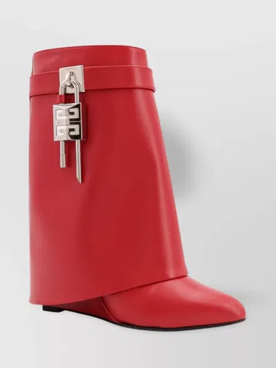 Givenchy Shark Lock Buckles Ankle Boots In Leather