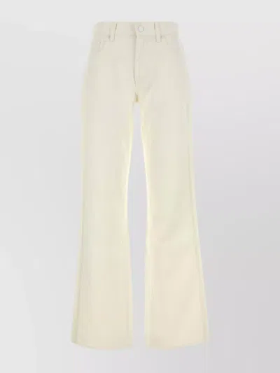 7 For All Mankind Flared Denim Trousers Belt Loops In Neutral