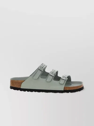 Birkenstock Sage Pure Open Toe Cork Sole Slippers In Green