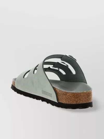 Birkenstock Sage Pure Open Toe Cork Sole Slippers In Green