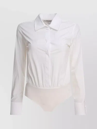 Max Mara Collared Bodysuit With Cuffed Long Sleeves