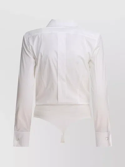 Max Mara Collared Bodysuit With Cuffed Long Sleeves