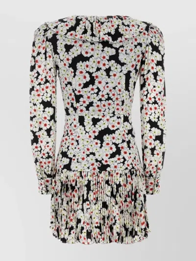 Alessandra Rich Floral Bow-detail Silk Minidress
