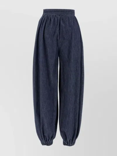 Valentino Chambray Denim Pants Elastic Cuffs
