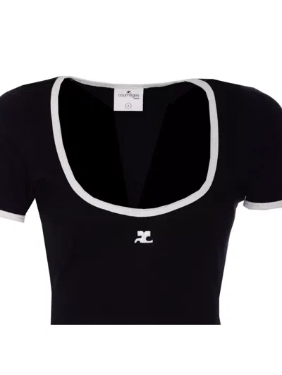 Courrèges Holistic Contrast Mini Dress