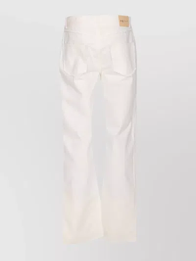 Alexander Mcqueen High Waist 5 Pockets Belt Loops Trousers In White