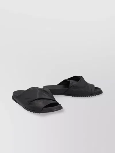 Rick Owens Leather Criss-cross Slides Open Toe