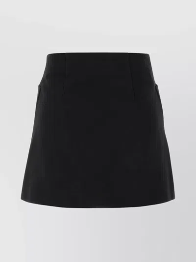 Prada Black Wool Mini Skirt In Black