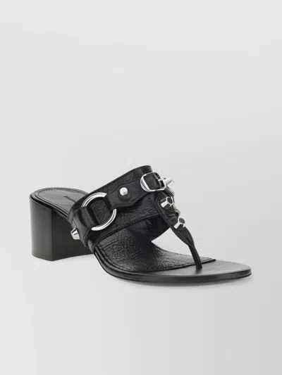 Balenciaga Thong Sandals Block Heel In Black