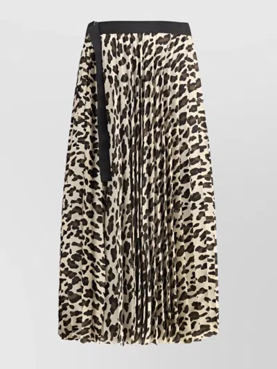 Sacai Asymmetrical Leopard Print Skirt With Adjustable Belt