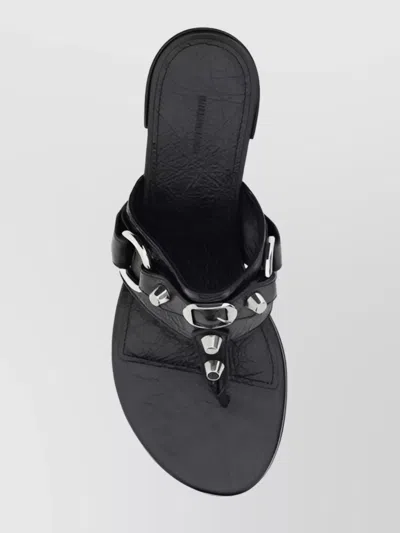 Balenciaga Thong Sandals Block Heel In Black