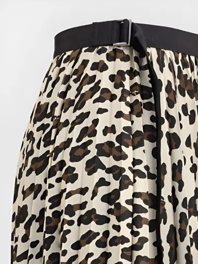 Sacai Asymmetrical Leopard Print Skirt With Adjustable Belt