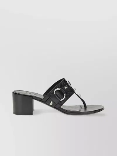 Balenciaga Thong Sandals Block Heel In Black