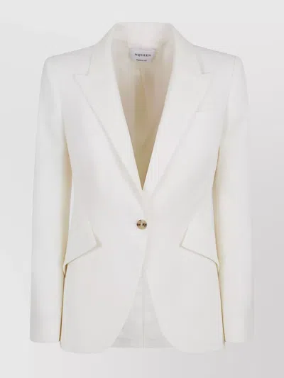 Alexander Mcqueen White Tailored Jacket With Structured Lapels