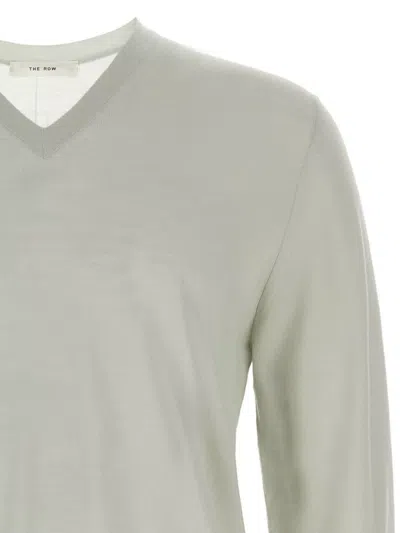 The Row 'dimarco' V-neck Ribbed Sweater With Long Sleeves