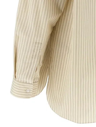 The Row Pocketed Striped Long Sleeve Shirt In Neutral