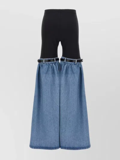 Coperni Hybrid Denim & Jersey Flared Pants