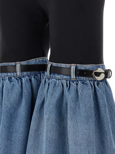 Coperni Hybrid Denim & Jersey Flared Pants