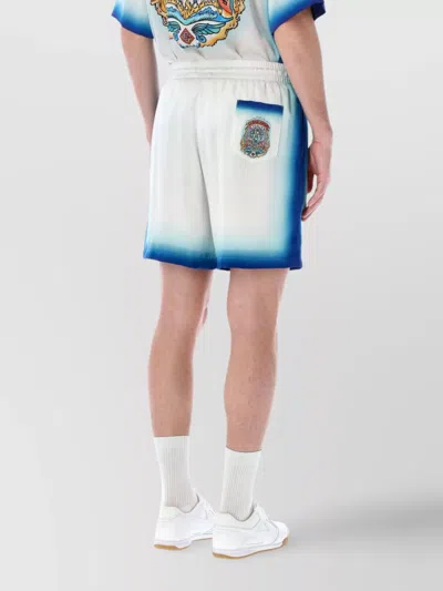 Casablanca "home Way Skate" Silk Shorts In White