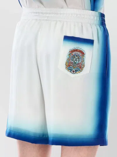Casablanca "home Way Skate" Silk Shorts In White