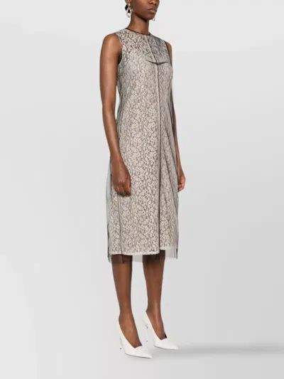 Fendi Sm Dress Black White Lace Flowers