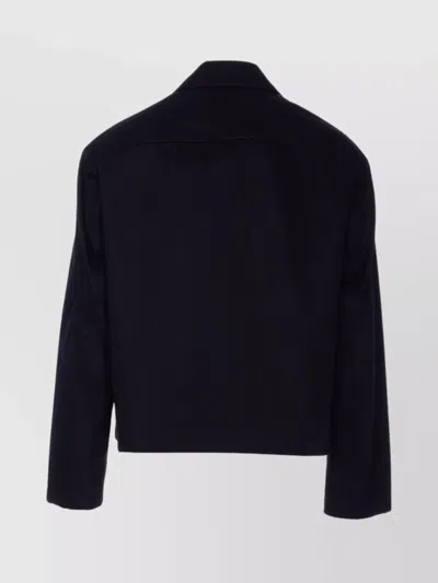 Gucci Black Blouson With Block Detail In Blue