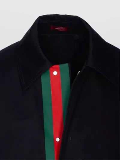 Gucci Black Blouson With Block Detail In Blue
