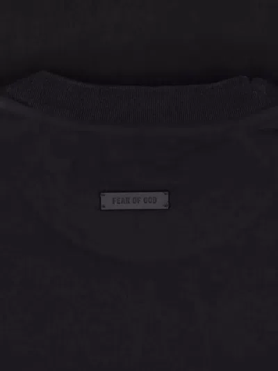 Fear Of God Mens Black Crewneck Relaxed-fit Cotton Blend T-shirt Xxl