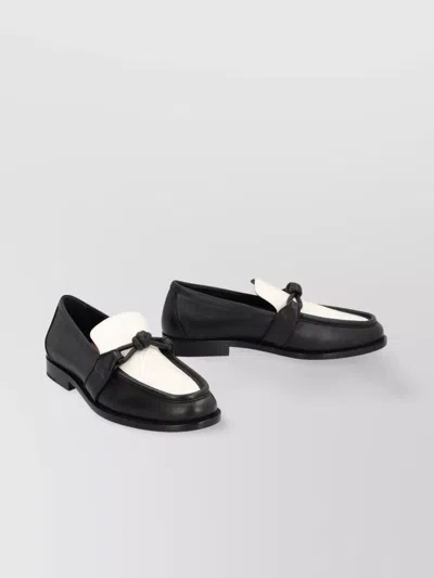 Bottega Veneta Blackwhite Solid Loafers In Black