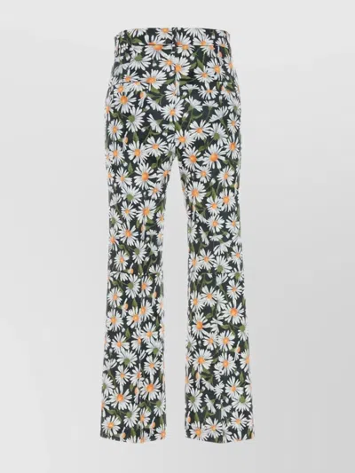 Weekend Max Mara High Waist Floral Pattern Trousers With Belt Loops